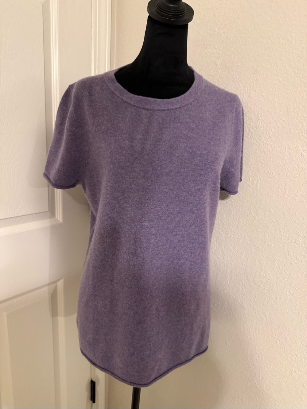 J. Crew Lilac Short-Sleeve 100% Cashmere Tee - Picture 5 of 6